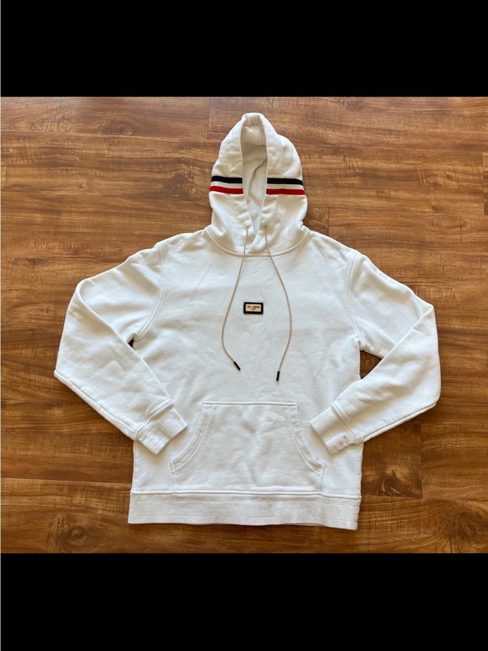 WELL KNOWN STUDIOS Unisex Men Women Big Boys Girls White Hoodie Sweatshirt Sz L